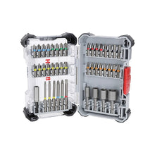 Bosch 43-piece tip set packaging layout, black and gray case