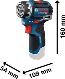 Bosch cordless drill lifestyle shot, person using blue and black tool