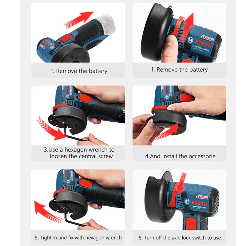 Bosch angle grinder instructions step-by-step guidance on tool operation