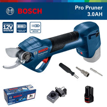 Bosch 12V Pro Pruner packaging view, blue and black design
