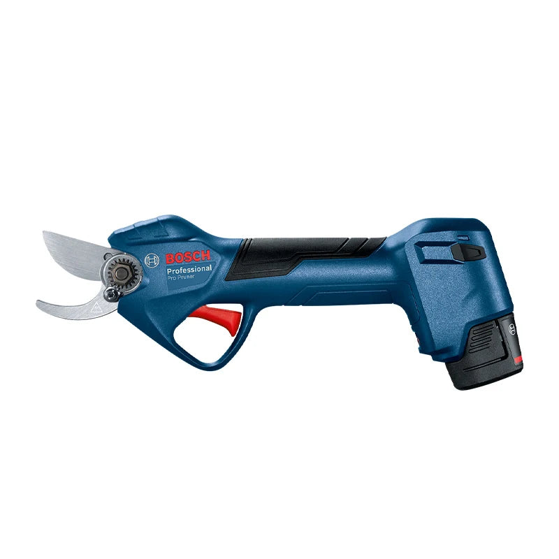 Bosch 12V Pro Pruner side view showing cutting blades and trigger