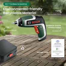 Bosch screwdriver feature detail close-up in compact green and black