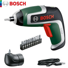 Bosch cordless screwdriver front view in green, black, red