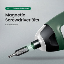 Magnetic screwdriver bits detail close-up with LED light