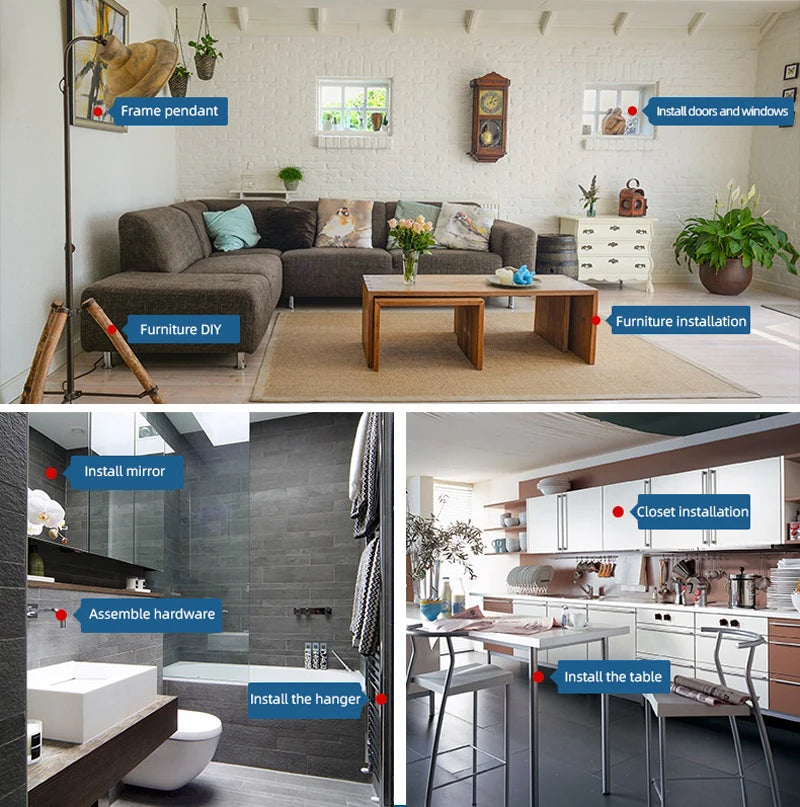 Bosch GSR 120-LI lifestyle scene in a modern living room with plants