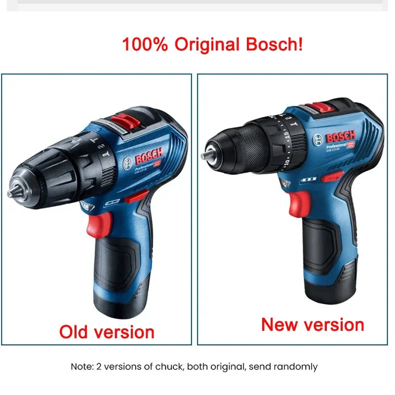 Bosch GSB 12V-30 front view with LED light and variable speed