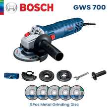 Bosch angle grinder packaging, adjustable guard and safety switch