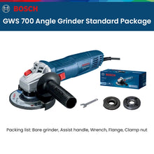 Angle grinder package branding, blue and black box on white