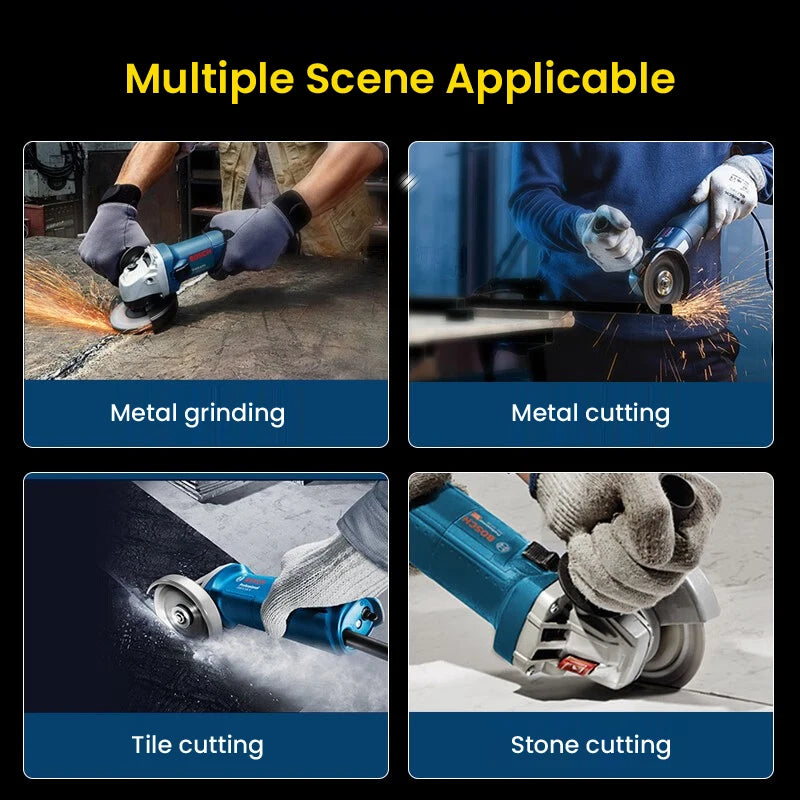 Bosch GWS 700 usage scenarios, blue grinder in multi-use context