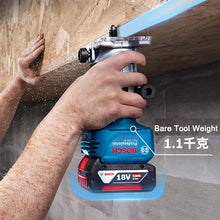 Bosch GLF 18V-8 lifestyle handheld use for precise woodwork control