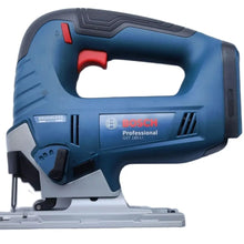 Bosch GST 185-LI cordless jigsaw side view with ergonomic handle, blue and black