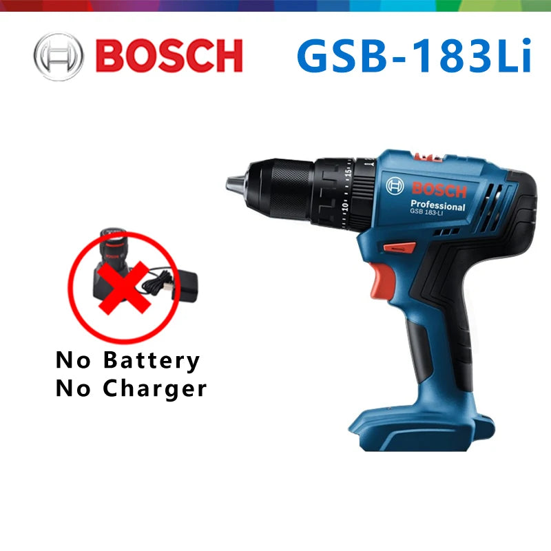 Bosch GSB183 drill packaging showing no battery or charger