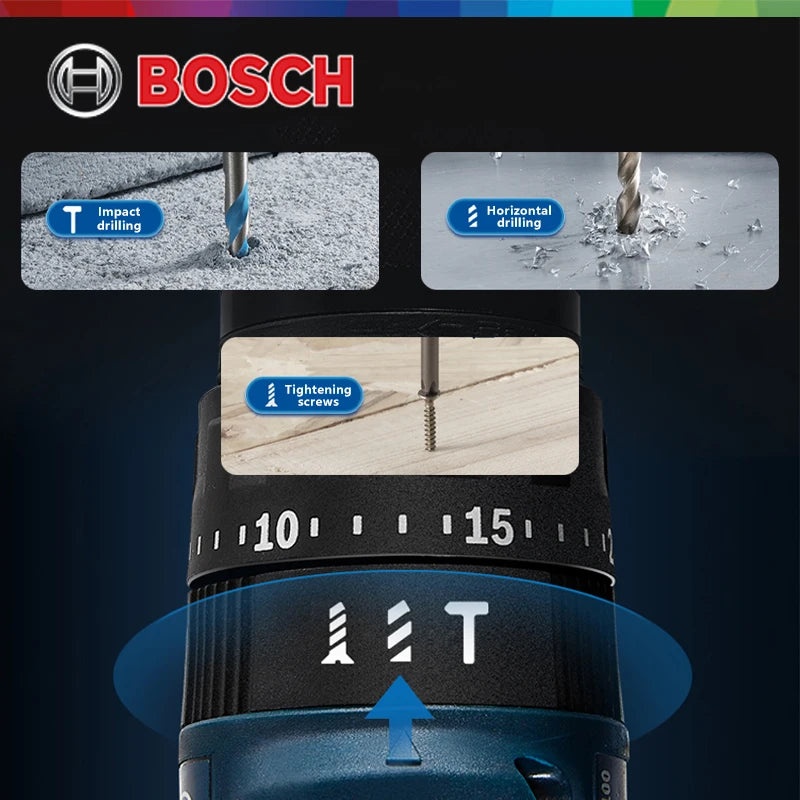Bosch GSB183 drill specifications detail in black and white