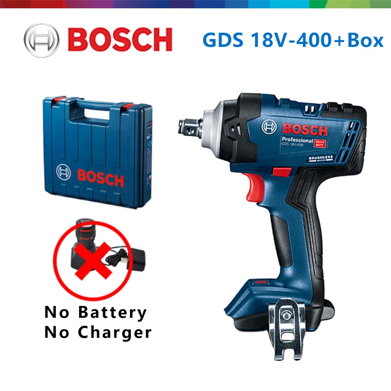 Bosch battery warning graphic, red and black no battery message