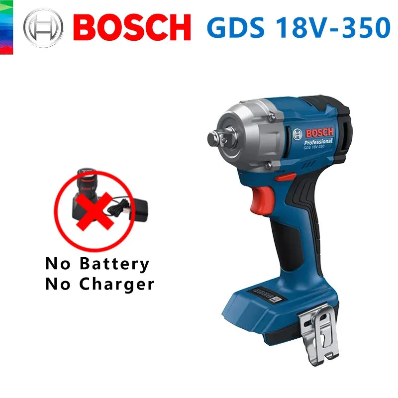 Bosch GDS 18V-350 detail shot showing no battery or charger