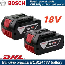 Bosch 18V battery packaging, black and red two-battery set