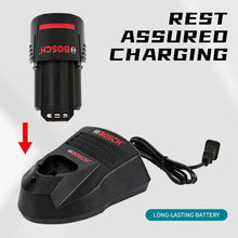 Bosch GSB-12-V30 charging station with LED indicator, black and red detail