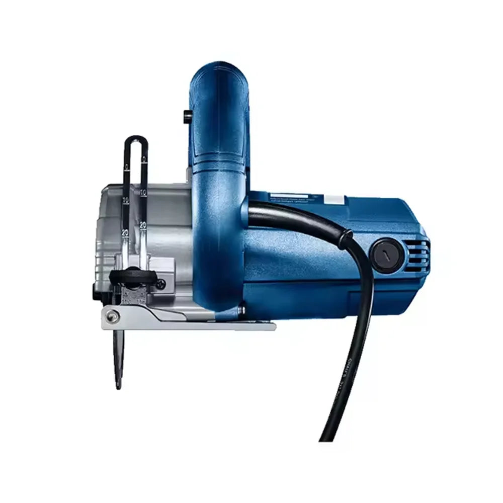 Bosch GDC145 side view, adjustable depth and safety guard visible