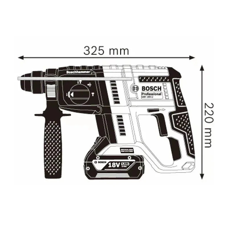 Bosch GBH 180-LI control knob detail close-up with drill bit