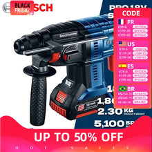 Bosch GBH 180-LI front view in blue and black, brushless rotary hammer