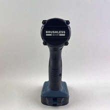 Bosch GDS18V-350 impact wrench front view, blue cordless with LED light