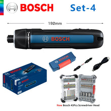 Bosch GO 3 tool set includes bits, compact storage shown on solid background