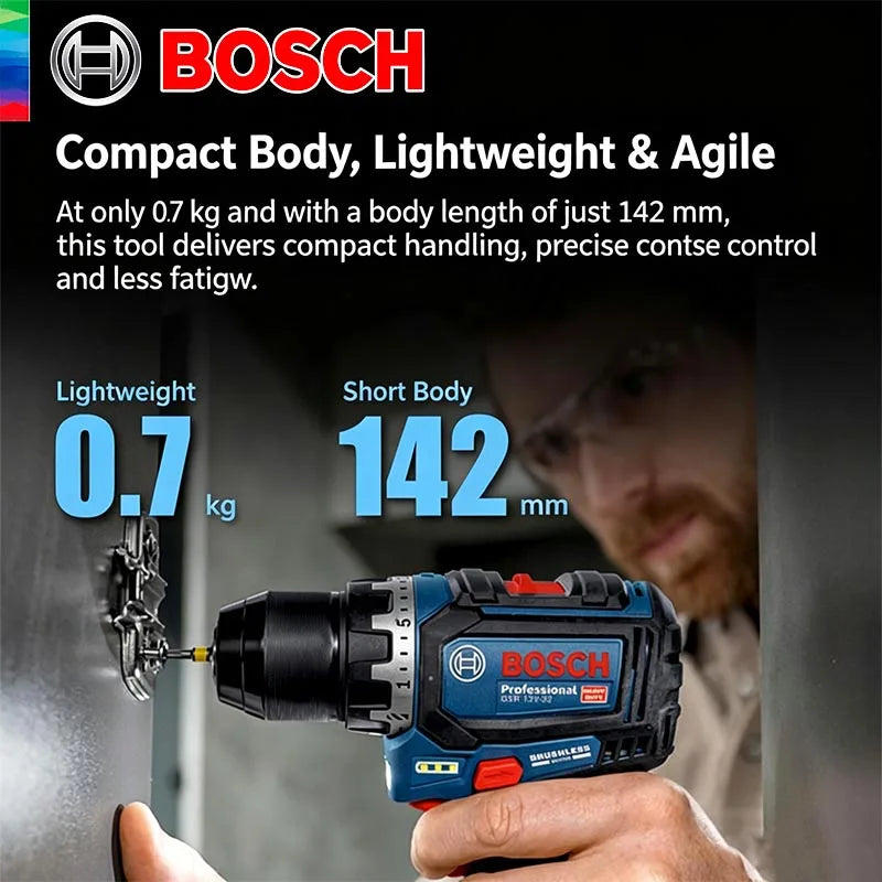 Bosch GSR 12V-32 lifestyle shot of compact drill in use