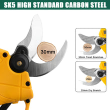 Gisam pruning shear detail of yellow brushless motor, cordless 30mm