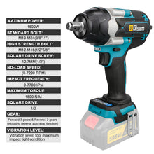 Gisam impact wrench packaging shot, brown and black box with product branding