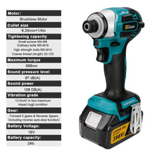 Gisam cordless impact driver side view, black blue yellow with LED