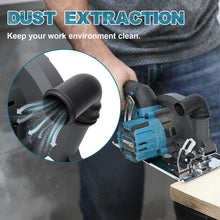 Gisam circular saw dust extraction port detail in studio view