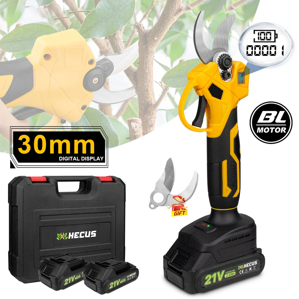 Gisam pruning shear packaging, yellow and black cordless design