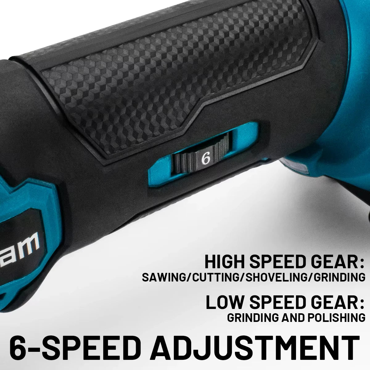 Gisam oscillating tool speed gears detail, high and low settings