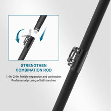 Gisam telescoping pole combination rod in black and silver, detail view