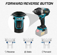 Gisam impact wrench detail close-up of speed adjustment switch, black blue