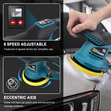 Gisam polisher controls with digital display, blue-black detail