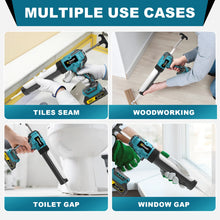 Gisam electric caulking gun in-use lifestyle shot, ergonomic blue-black design