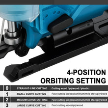 Gisam jig saw settings detail with adjustable features, blue and black