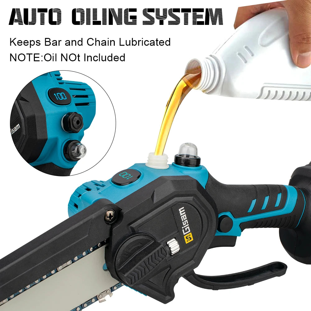 Gisam auto oiling system close-up in black and blue
