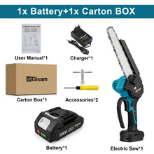 Gisam tool kit packaging with one battery and charger, black and blue