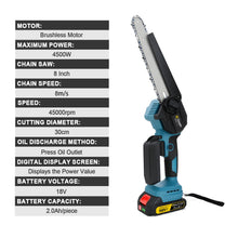Gisam chainsaw packaging shot showing product specifications and brand logo