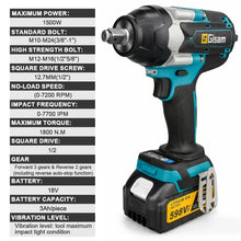 Gisam impact wrench specifications close-up, black and blue with speed details