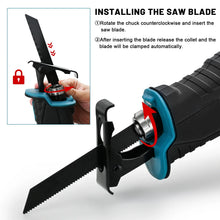 Gisam reciprocating saw blade installation guide detail, handle and blade