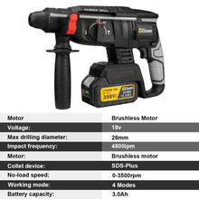 Gisam cordless hammer drill side view, black and yellow with mode selector