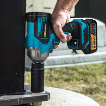 Gisam handheld impact wrench in use, working on equipment outdoors