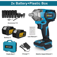 Gisam impact wrench kit in carton box with one battery and charger