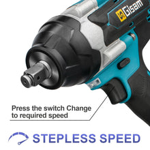 Gisam impact wrench close-up of ergonomic grip and metal chuck, brushless cordless