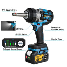 Gisam cordless impact wrench side view with digital display and forward/reverse