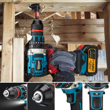 Gisam 13mm brushless drill side view, battery attached with torque collar