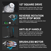Gisam impact wrench feature detail, black and blue with 1/2 inch drive